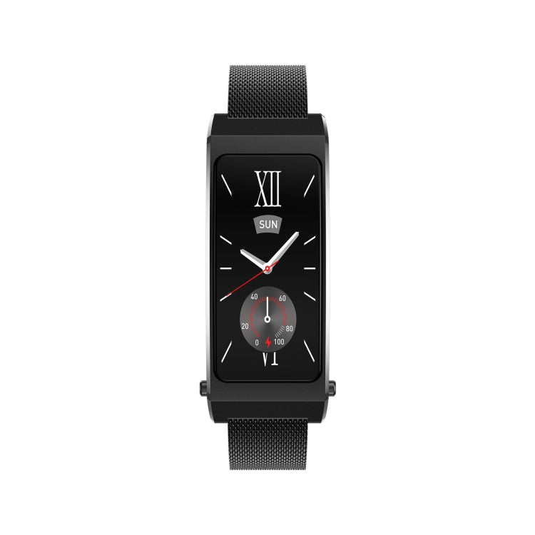 K7 1.14 inch TFT Screen Smart Call Bracelet, BT Call / Heart Rate / Blood Pressure / Blood Oxygen, Strap:Milanese Steel Strap(Black) by buy2fix