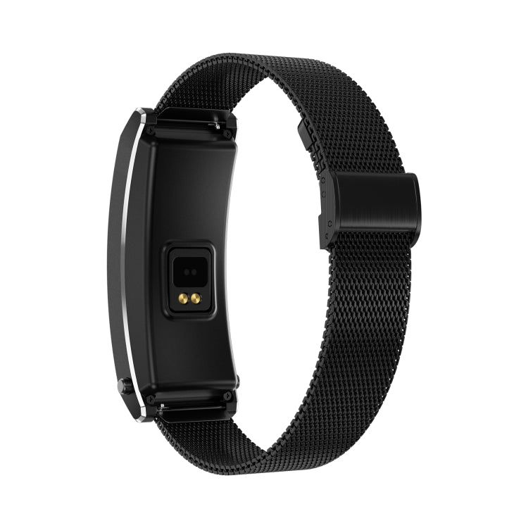 K7 1.14 inch TFT Screen Smart Call Bracelet, BT Call / Heart Rate / Blood Pressure / Blood Oxygen, Strap:Milanese Steel Strap(Black) by buy2fix