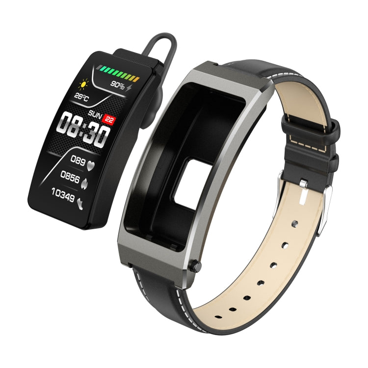 K7 1.14 inch TFT Screen Smart Call Bracelet, BT Call / Heart Rate / Blood Pressure / Blood Oxygen, Strap:Leather Strap(Tarnish) by buy2fix