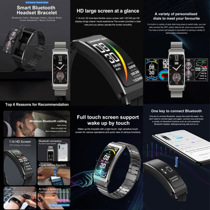 K7 1.14 inch TFT Screen Smart Call Bracelet, BT Call / Heart Rate / Blood Pressure / Blood Oxygen, Strap:Silicone Strap(Tarnish) by buy2fix