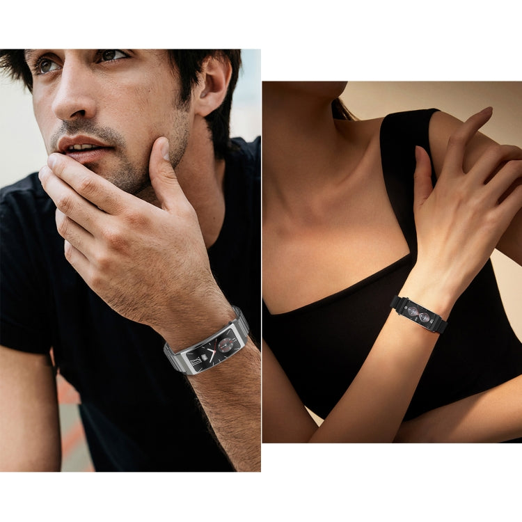 K7 1.14 inch TFT Screen Smart Call Bracelet, BT Call / Heart Rate / Blood Pressure / Blood Oxygen, Strap:Milanese Steel Strap(Black) by buy2fix