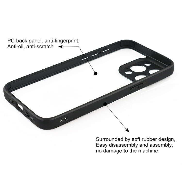 For iPhone 15 Pro Max Fine Pore Frosted TPU + Transparent PC Phone Case(Black) by buy2fix