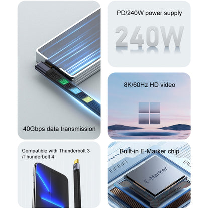 240W 40Gbps USB-C / Type-C Male to USB-C / Type-C Female Side Bend Flexible Board Data Cable by buy2fix