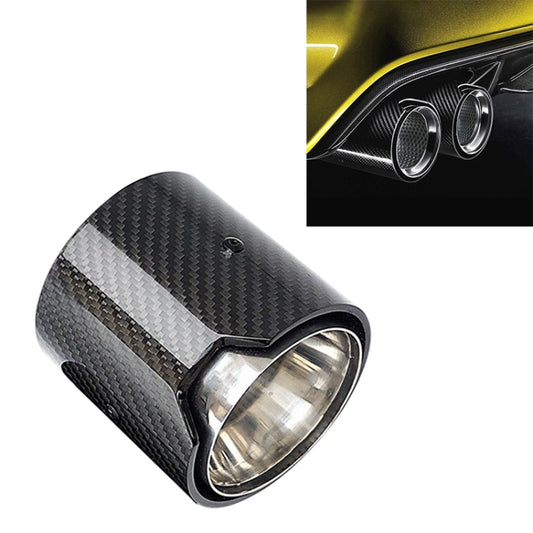 Car Modified MP Exhaust Pipe Glossy 90mm Carbon Fiber Short Tail Throat for BMW 3 Series, Air Inlet Diameter:63mm - Exhaust Pipes by buy2fix | Online Shopping UK | buy2fix
