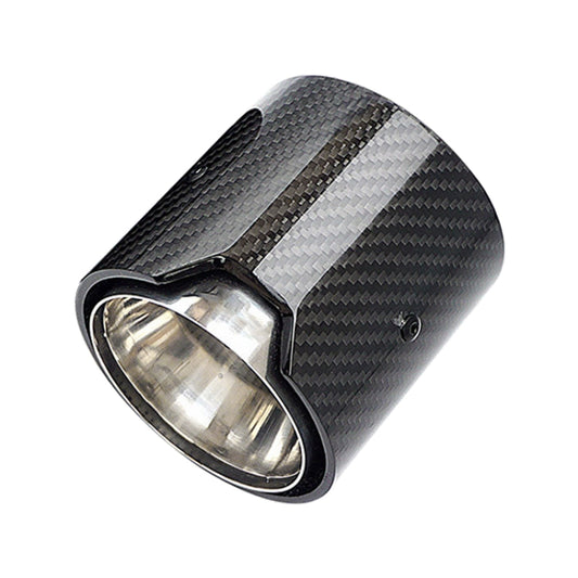 Car Modified MP Exhaust Pipe Glossy 90mm Carbon Fiber Short Tail Throat for BMW 3 Series, Air Inlet Diameter:63mm - Exhaust Pipes by buy2fix | Online Shopping UK | buy2fix
