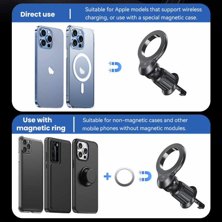 USAMS US-ZJ075 Magnetic Car Air Vent Phone Holder(Black) - Universal Car Holders by USAMS | Online Shopping UK | buy2fix
