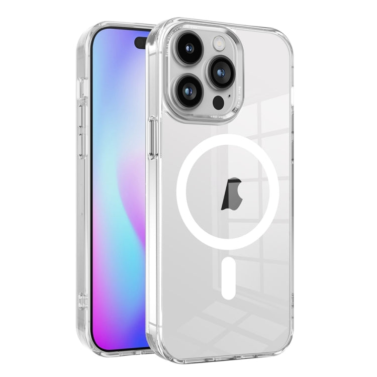 For iPhone 15 Pro Max Ice Color Magnetic Series TPU Hybrid Acrylic Magsafe Phone Case(Transparent) - iPhone 15 Pro Max Cases by buy2fix | Online Shopping UK | buy2fix