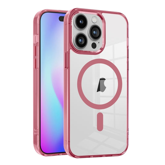 For iPhone 15 Pro Max Ice Color Magnetic Series TPU Hybrid Acrylic Magsafe Phone Case(Pink) - iPhone 15 Pro Max Cases by buy2fix | Online Shopping UK | buy2fix