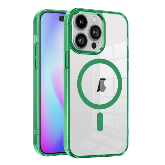 For iPhone 15 Pro Max Ice Color Magnetic Series TPU Hybrid Acrylic Magsafe Phone Case(Green) - iPhone 15 Pro Max Cases by buy2fix | Online Shopping UK | buy2fix