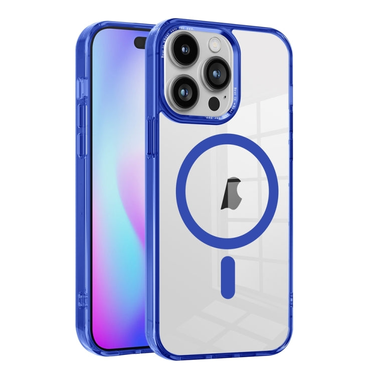 For iPhone 15 Pro Max Ice Color Magnetic Series TPU Hybrid Acrylic Magsafe Phone Case(Blue) - iPhone 15 Pro Max Cases by buy2fix | Online Shopping UK | buy2fix
