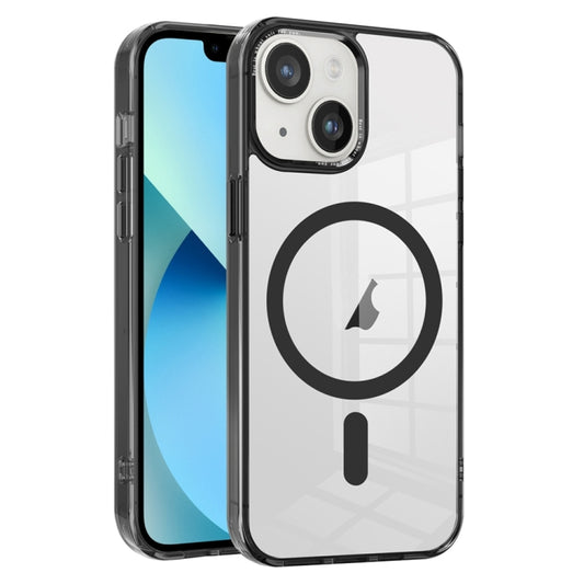 For iPhone 13 Ice Color Magnetic Series TPU Hybrid Acrylic Magsafe Phone Case(Black) - iPhone 13 Cases by buy2fix | Online Shopping UK | buy2fix