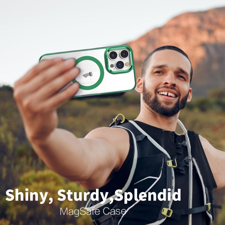 For iPhone 15 Pro Ice Color Magnetic Series TPU Hybrid Acrylic Magsafe Phone Case(Green) - iPhone 15 Pro Cases by buy2fix | Online Shopping UK | buy2fix