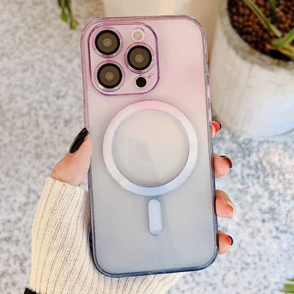 For iPhone 11 Pro MagSafe Magnetic TPU + Acrylic Gradient Color Phone Case(Purple Blue) by buy2fix