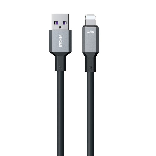 WK WDC-17 2.4A USB to 8 Pin Silicone Data Cable, Length: 1.2m(Black) - Normal Style Cable by WK | Online Shopping UK | buy2fix