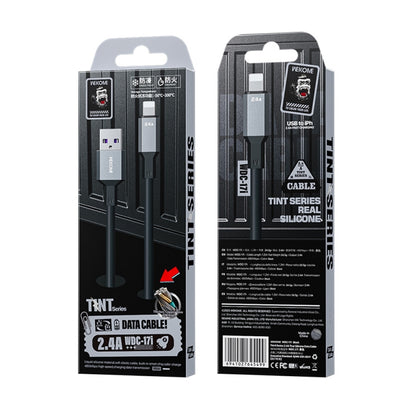 WK WDC-17 2.4A USB to 8 Pin Silicone Data Cable, Length: 1.2m(Black) - Normal Style Cable by WK | Online Shopping UK | buy2fix