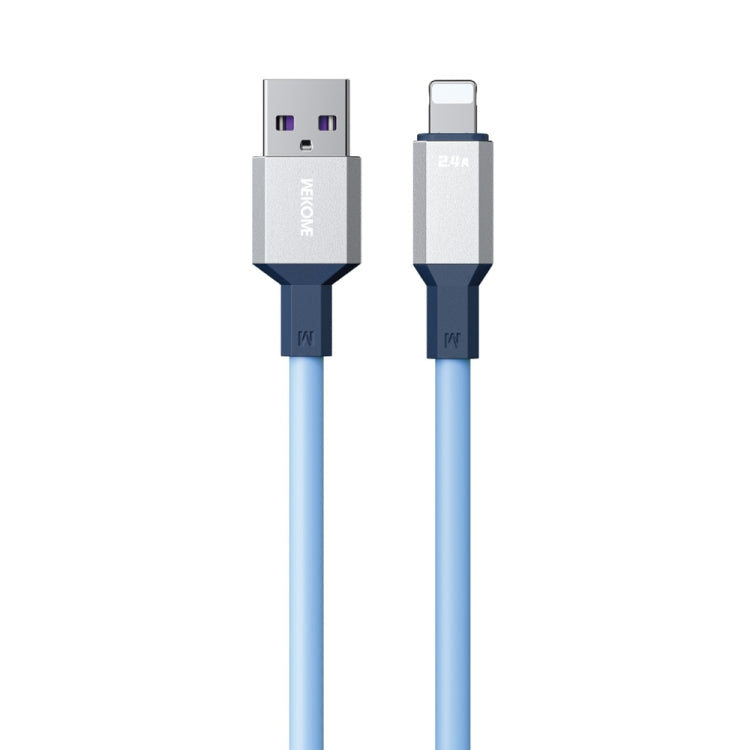 WK WDC-17 2.4A USB to 8 Pin Silicone Data Cable, Length: 1.2m(Blue) - Normal Style Cable by WK | Online Shopping UK | buy2fix