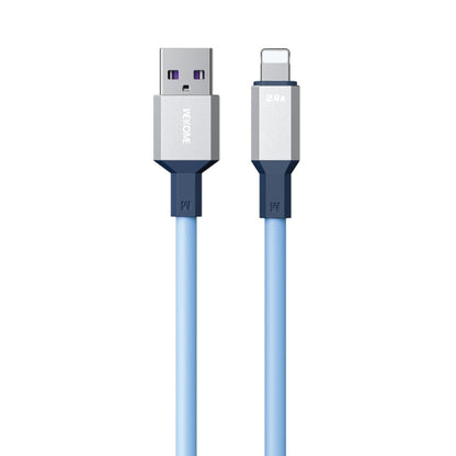 WK WDC-17 2.4A USB to 8 Pin Silicone Data Cable, Length: 1.2m(Blue) - Normal Style Cable by WK | Online Shopping UK | buy2fix