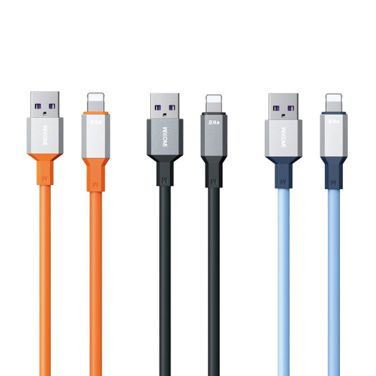 WK WDC-17 2.4A USB to 8 Pin Silicone Data Cable, Length: 1.2m(Blue) - Normal Style Cable by WK | Online Shopping UK | buy2fix