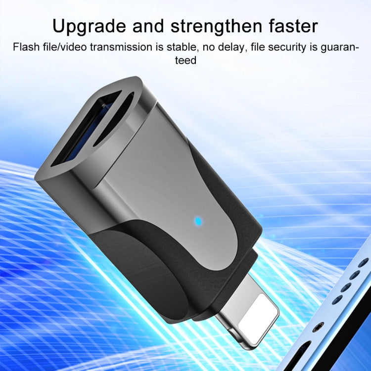 USB to 8 Pin Multifunction OTG Apapter(Light Gold) by buy2fix