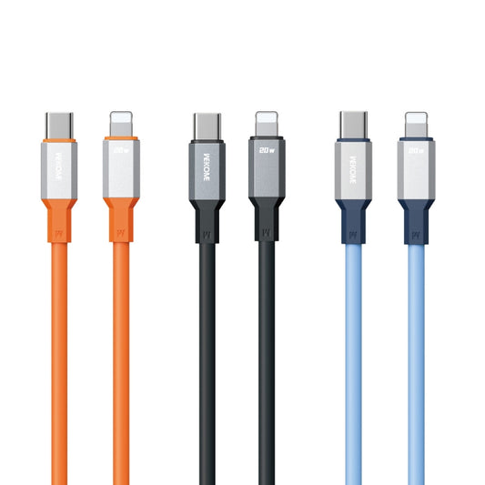 WK WDC-17 PD 20W USB-C/Type-C to 8 Pin Silicone Data Cable, Length: 1.2m(Black) - 2 in 1 Cable by WK | Online Shopping UK | buy2fix