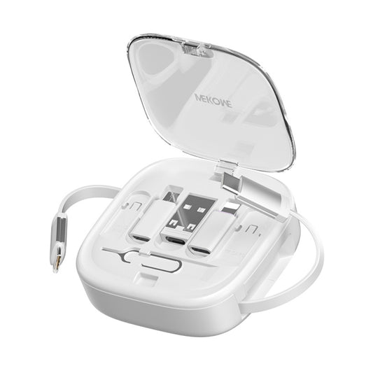 WK WDC-15 Pioneer Series 65W USB-C/Type-C to USB-C/Type-C Multifunctional Telescopic Storage Data Cable, Length: 1m(White) - Multifunction Cable by WK | Online Shopping UK | buy2fix