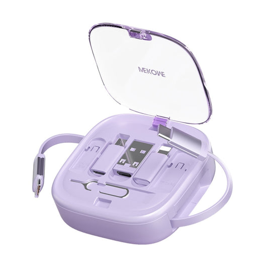 WK WDC-15 Pioneer Series 65W USB-C/Type-C to USB-C/Type-C Multifunctional Telescopic Storage Data Cable, Length: 1m(Purple) - Multifunction Cable by WK | Online Shopping UK | buy2fix