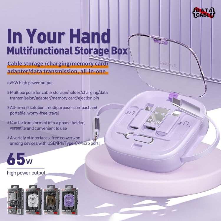 WK WDC-15 Pioneer Series 65W USB-C/Type-C to USB-C/Type-C Multifunctional Telescopic Storage Data Cable, Length: 1m(Purple) - Multifunction Cable by WK | Online Shopping UK | buy2fix