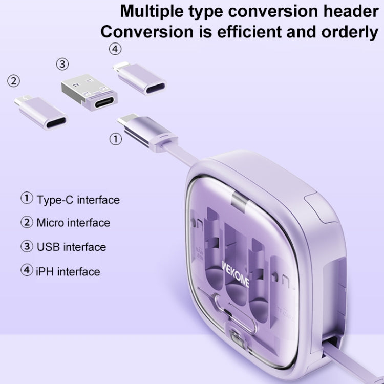 WK WDC-15 Pioneer Series 65W USB-C/Type-C to USB-C/Type-C Multifunctional Telescopic Storage Data Cable, Length: 1m(Black) - Multifunction Cable by WK | Online Shopping UK | buy2fix