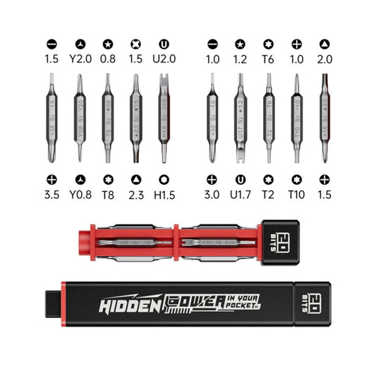 JAKEMY JM-8195 21 in 1 S-2 Bits Square Handle Design Screwdriver(Black) - Screwdriver Set by JAKEMY | Online Shopping UK | buy2fix