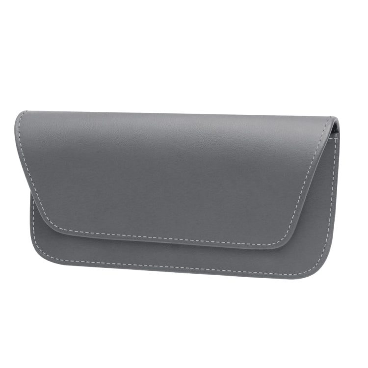 3064 Napa Texture Leather Car Glasses Storage Bag(Grey) by buy2fix