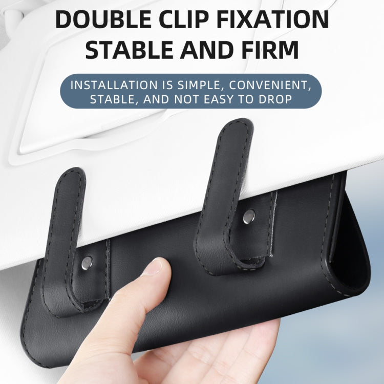 3064 Napa Texture Leather Car Glasses Storage Bag(Black) by buy2fix