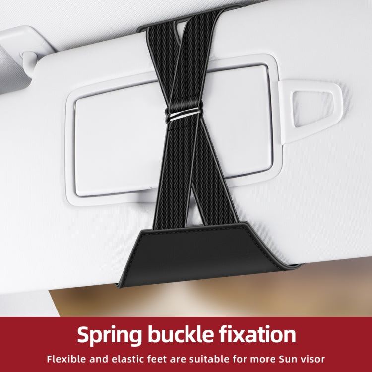 3073 Napa Texture Leather Car Removable Glasses Storage Bag(Black) by buy2fix