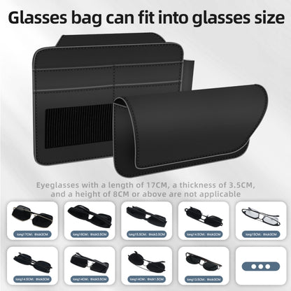 3073 Napa Texture Leather Car Removable Glasses Storage Bag(Black) by buy2fix