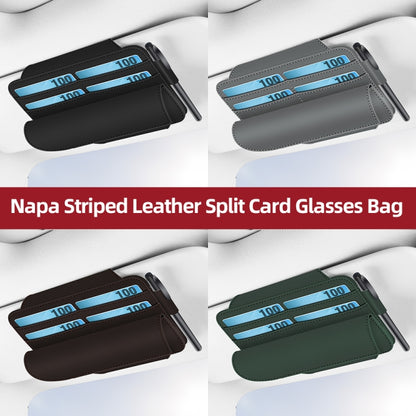 3073 Napa Texture Leather Car Removable Glasses Storage Bag(Black) by buy2fix