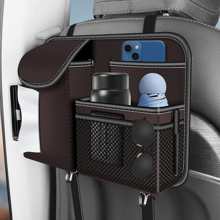 3087 Napa Texture Leather Car Seat Back Storage Bag(Brown) by buy2fix