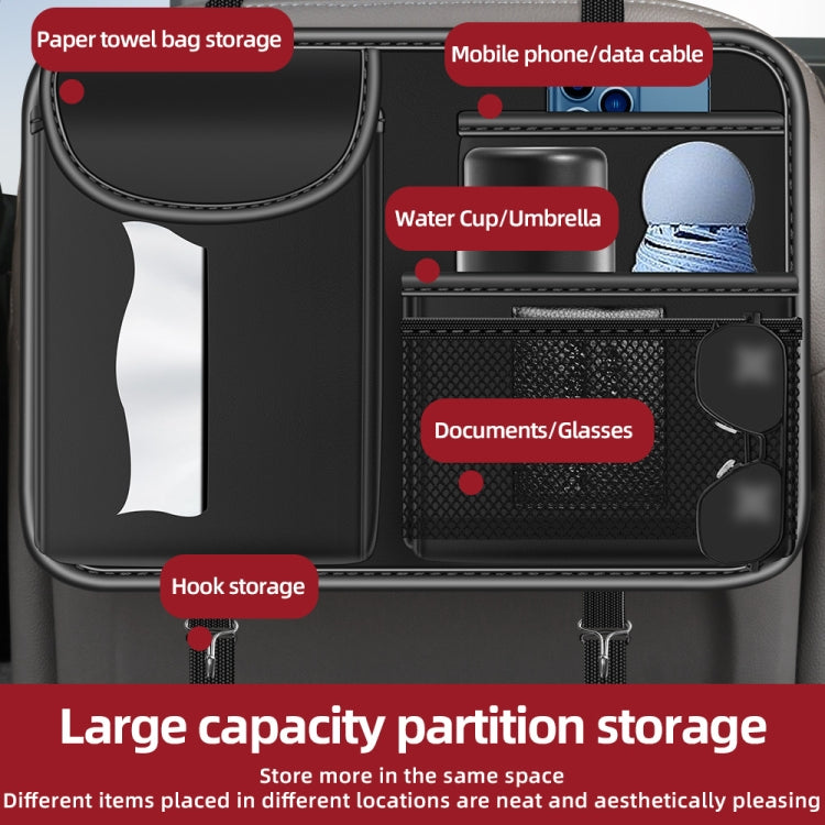 3087 Napa Texture Leather Car Seat Back Storage Bag(Grey) by buy2fix