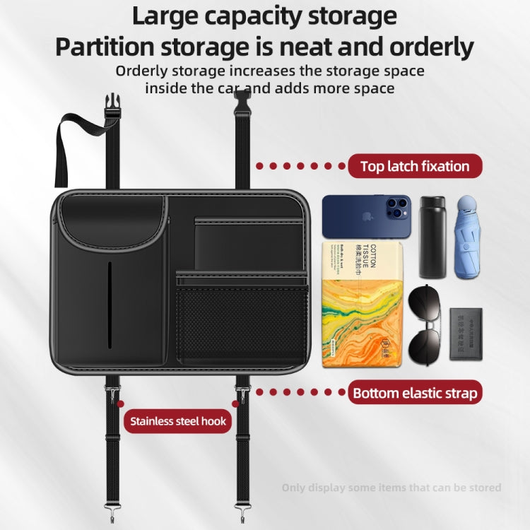 3087 Napa Texture Leather Car Seat Back Storage Bag(Brown) by buy2fix