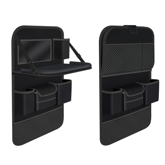 4041 Napa Texture Leather Car Seat Back Storage Bag Folding Dining Table(Black) by buy2fix