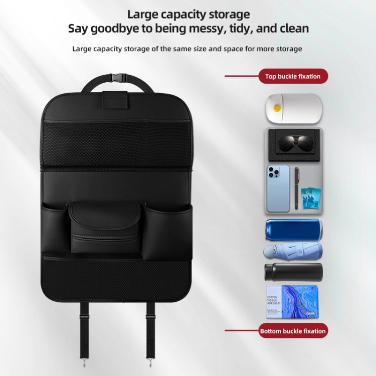 4041 Napa Texture Leather Car Seat Back Storage Bag Folding Dining Table(Black) by buy2fix