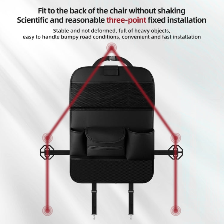 4041 Napa Texture Leather Car Seat Back Storage Bag Folding Dining Table(Black) by buy2fix