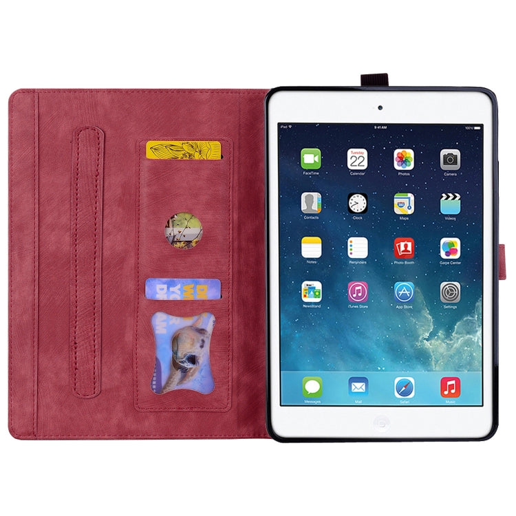 For iPad mini 5 / 4 / 3 / 2 / 1 Cartoon Sakura Cat Embossed Smart Leather Tablet Case(Red) - iPad mini (2019) / mini 5 Cases by buy2fix | Online Shopping UK | buy2fix