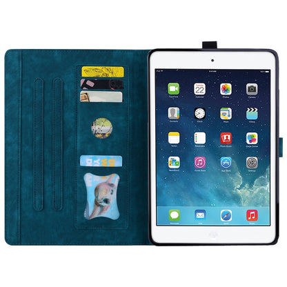 For iPad Pro 9.7 / 9.7 2018 / 2017 Cartoon Sakura Cat Embossed Smart Leather Tablet Case(Blue) - iPad Pro 9.7 inch Cases by buy2fix | Online Shopping UK | buy2fix