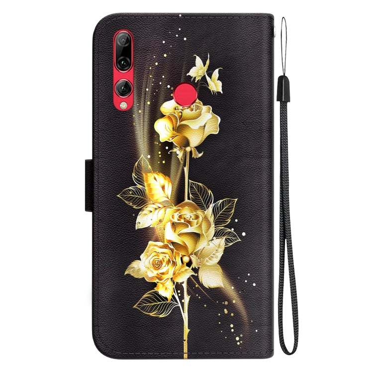 For Huawei P Smart Z / Y9 Prime Crystal Texture Colored Drawing Leather Phone Case(Gold Butterfly Rose) - Huawei Cases by buy2fix | Online Shopping UK | buy2fix