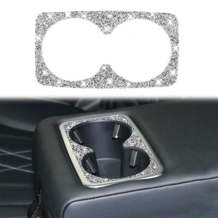 For Ford Mustang Mach E 2021 Car Rear Seat Cup Holder Frame Diamond Decorative Sticker by buy2fix