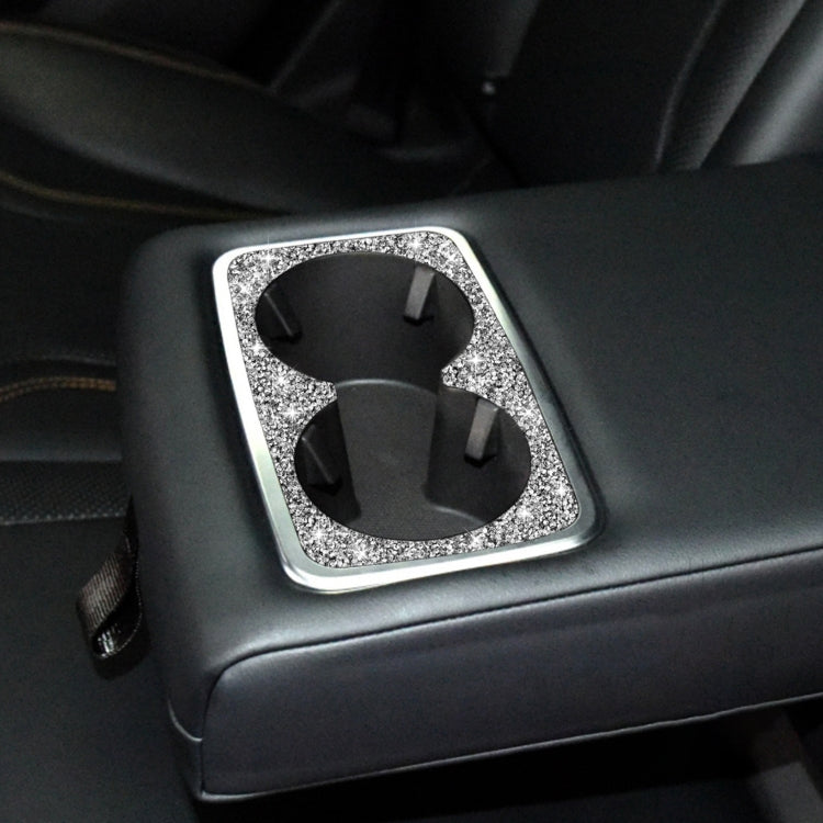 For Ford Mustang Mach E 2021 Car Rear Seat Cup Holder Frame Diamond Decorative Sticker by buy2fix