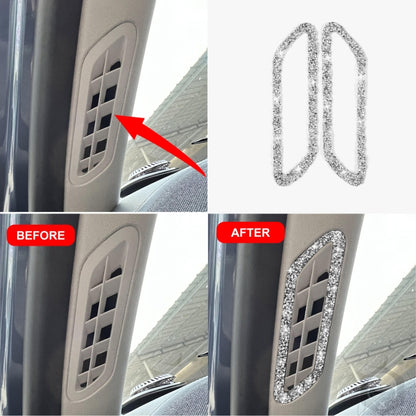 For Ford Mustang Mach E 2021 Car Door Pillar Air Outlet Diamond Decorative Sticker by buy2fix