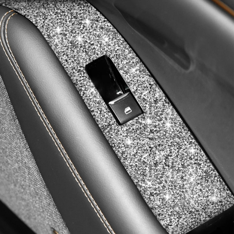 For Ford Mustang Mach E 2021 4 in 1 Car Window Lift Panel Diamond Decorative Sticker, Left Drive by buy2fix