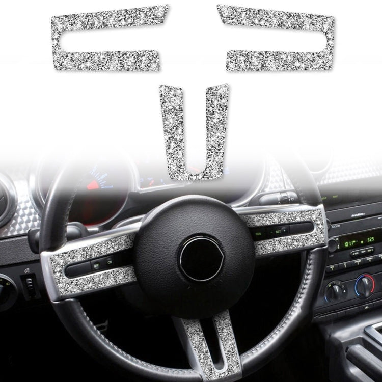 For Ford Mustang 2005-2009 3 in 1 Car Steering Wheel Diamond Decorative Sticker, Left Drive by buy2fix