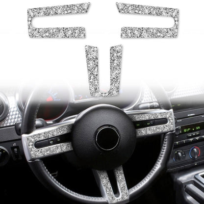 For Ford Mustang 2005-2009 3 in 1 Car Steering Wheel Diamond Decorative Sticker, Left Drive by buy2fix