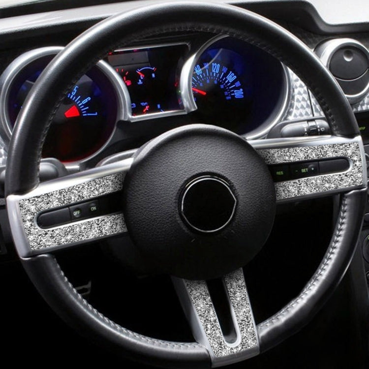 For Ford Mustang 2005-2009 3 in 1 Car Steering Wheel Diamond Decorative Sticker, Left Drive by buy2fix